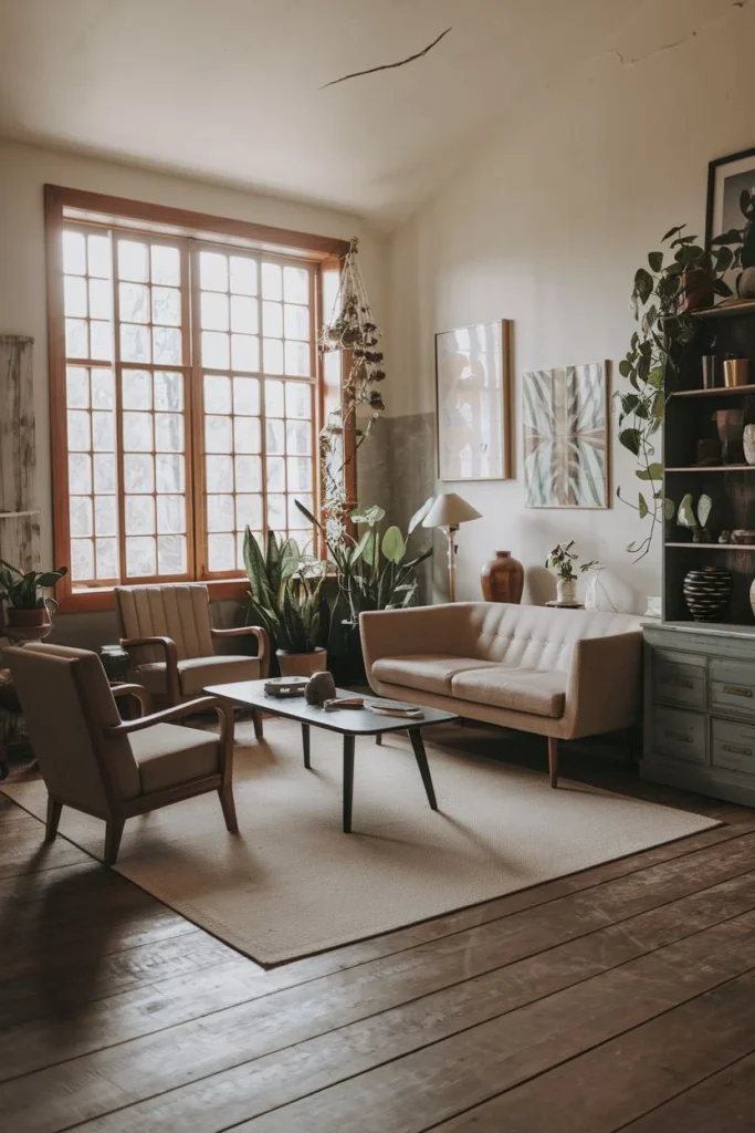 Natural Light in a Simple Wabi Sabi Living Room