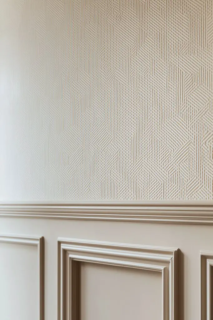 Layered Wall Textures with Wallpaper and Paint