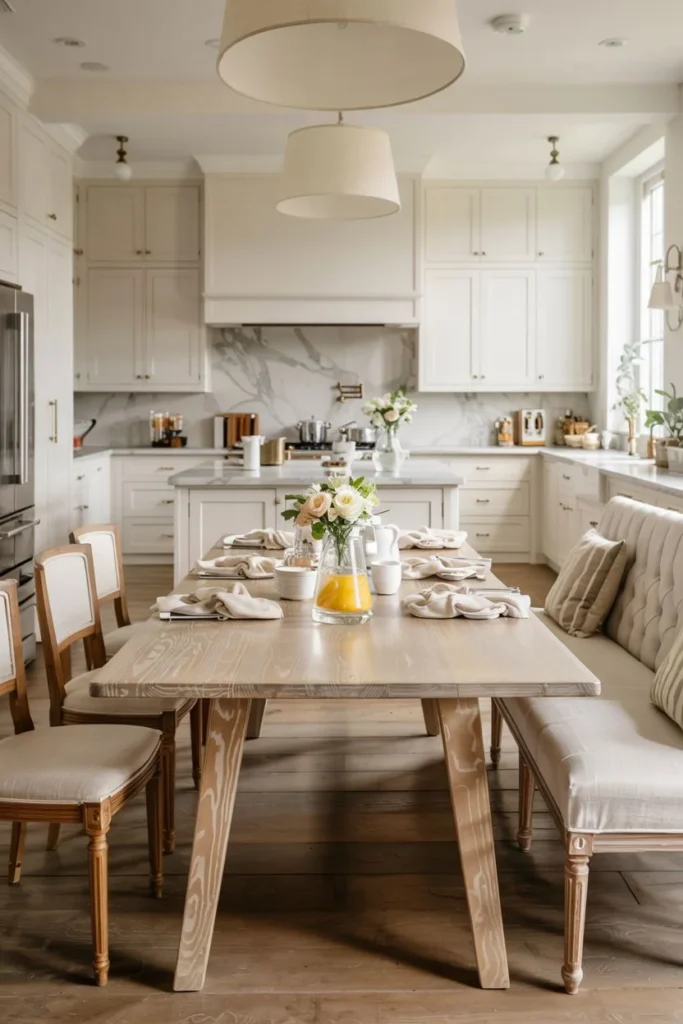 Elegant Table with Bench Seating
