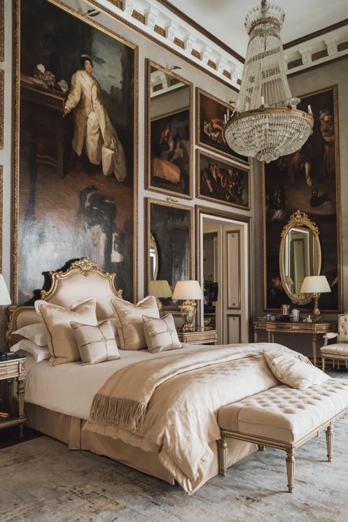 Grand Bedroom with Oversized Art