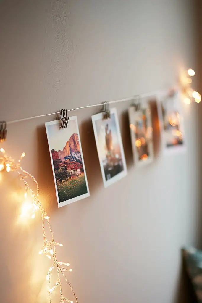 Quick Bedroom Wall Decor Change with Clip-In Art or Strings