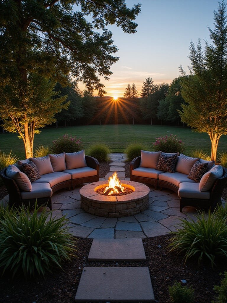 Landscaped Firepit Backyard Ideas Integration