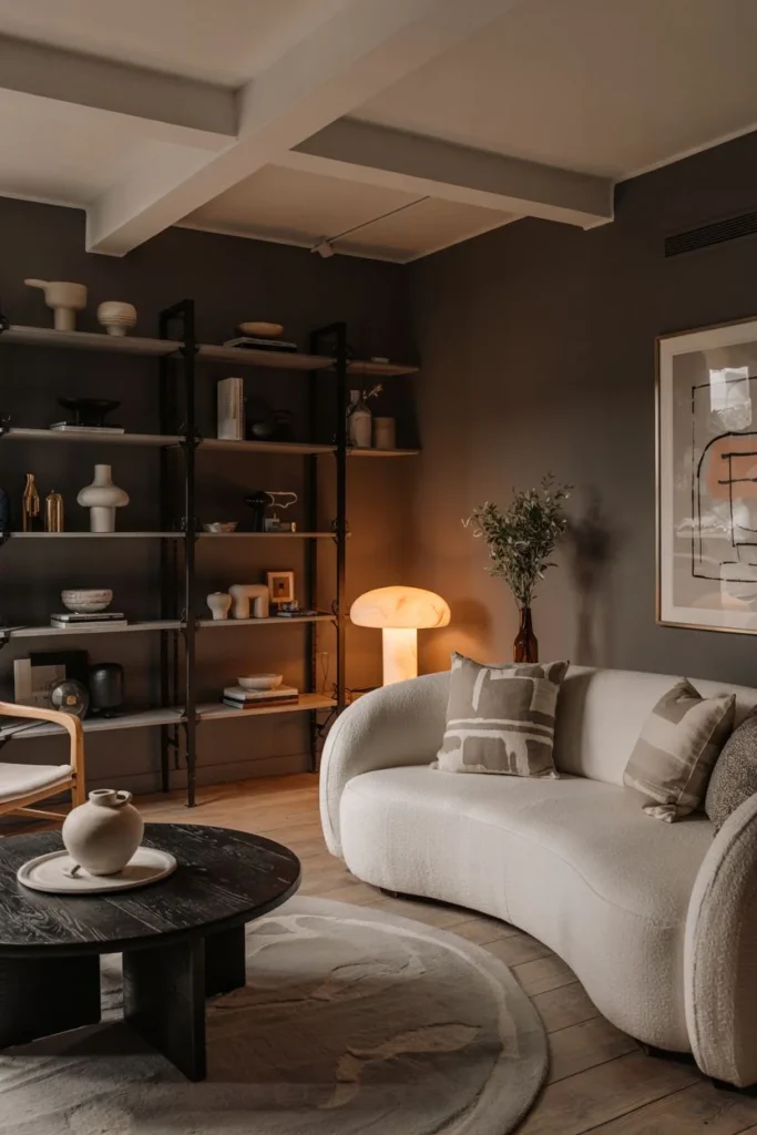 Moody Minimalism with Dark Walls