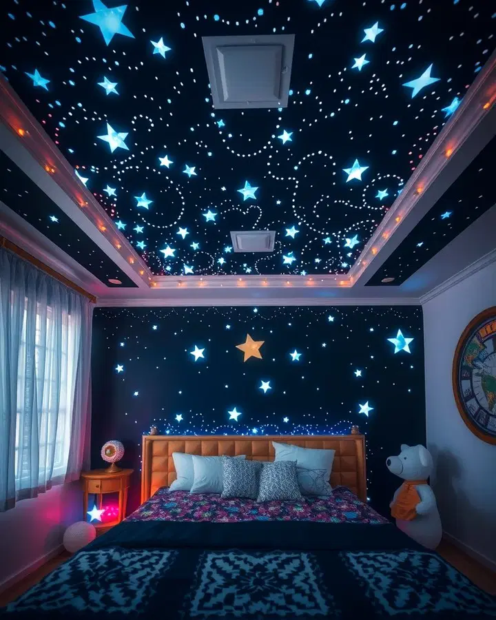 Midnight-Themed Starry Ceiling
