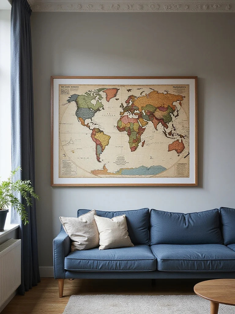 Hang a Large, Detailed Map or Themed Print