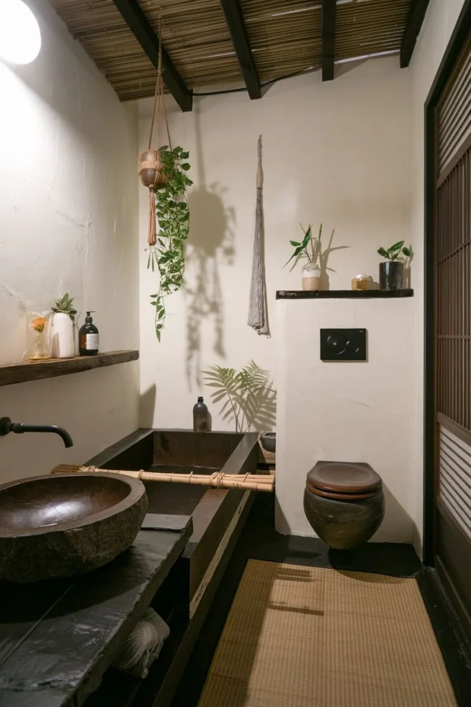 Tatami-Inspired Japanese Bathroom