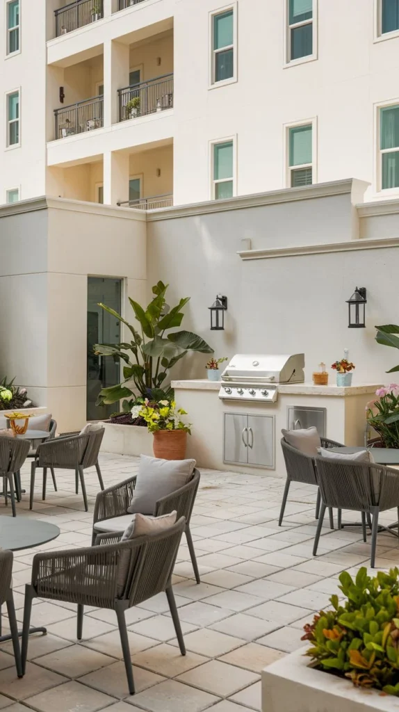 Compact Patio Grill Station in a Modern Setting
