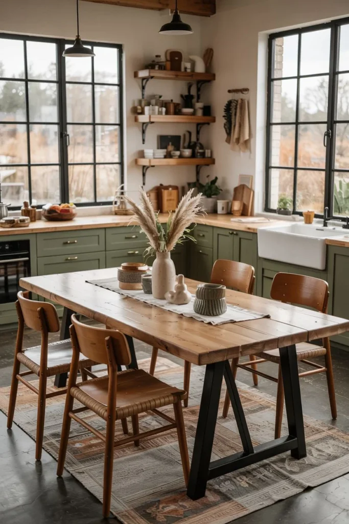 Industrial-Inspired Farmhouse Table