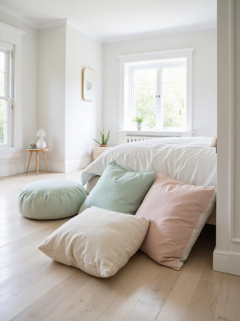 Add Extra Seating with Poufs and Floor Pillows