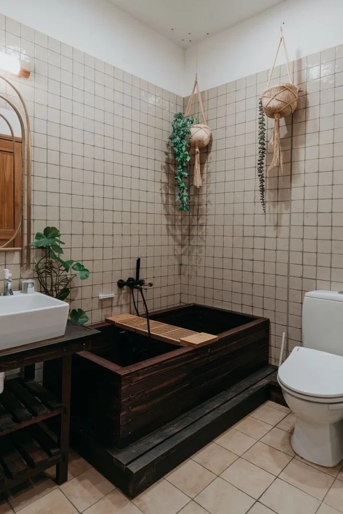 Compact Bathroom with Elevated Tub
