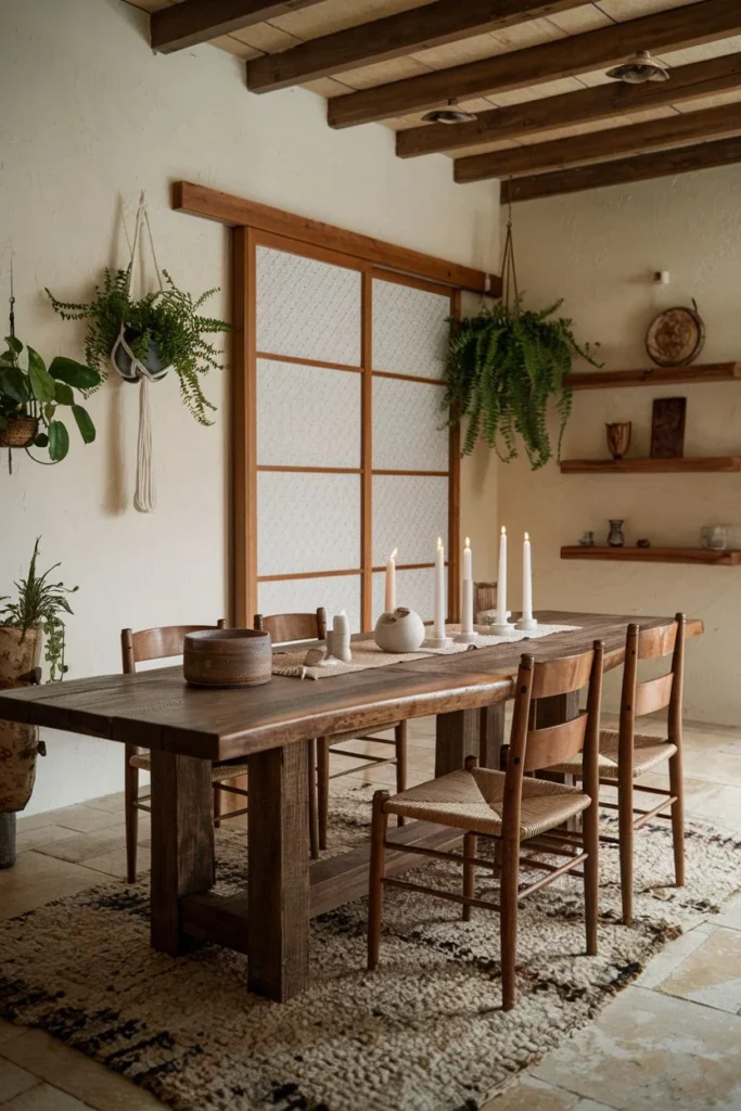 Dining with Hanging Plants