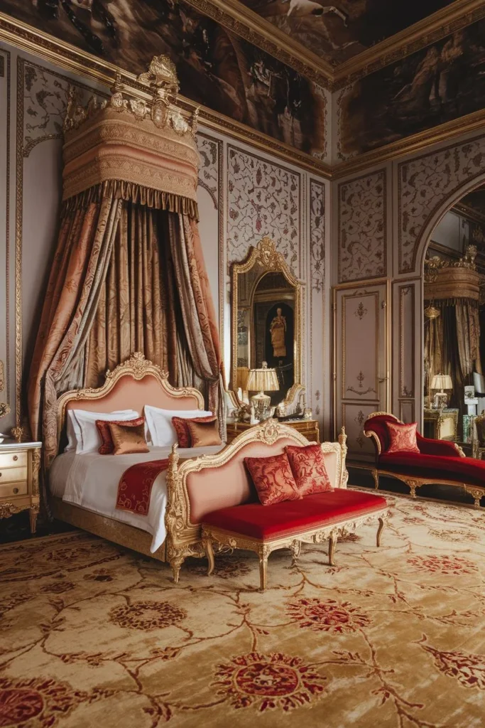 Opulent Warm-Toned Royal Bedroom