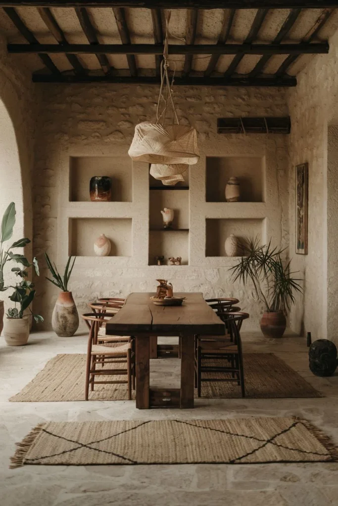 Outdoor-Influenced Wabi Sabi Dining Room