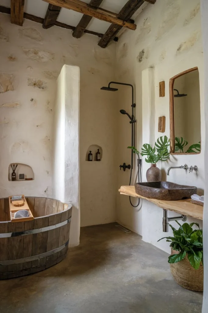 Open-Air Bathroom with Rainfall Shower