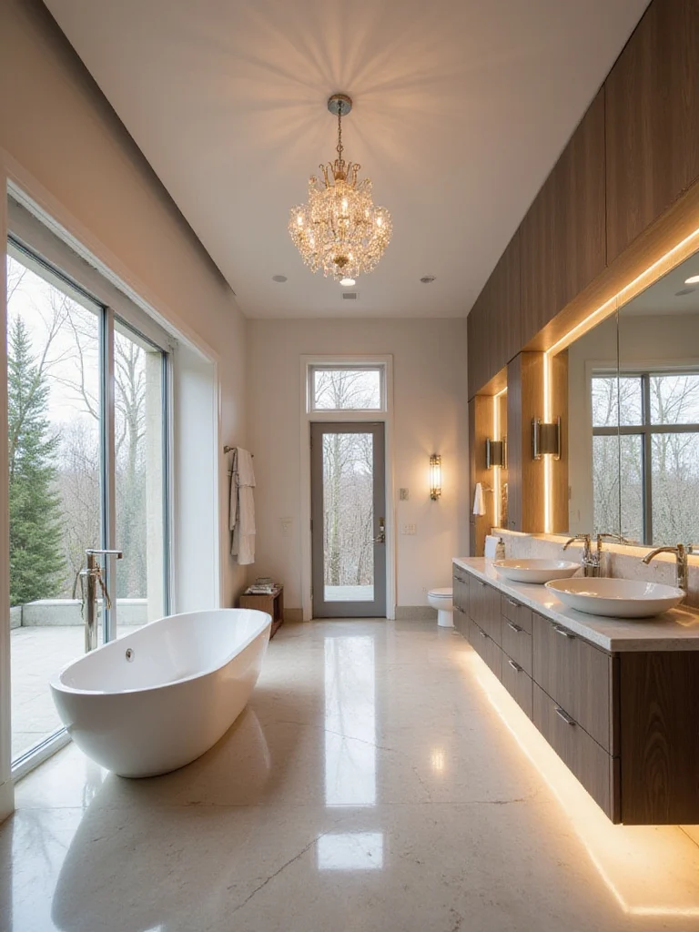 Layered Lighting for Large Bathrooms
