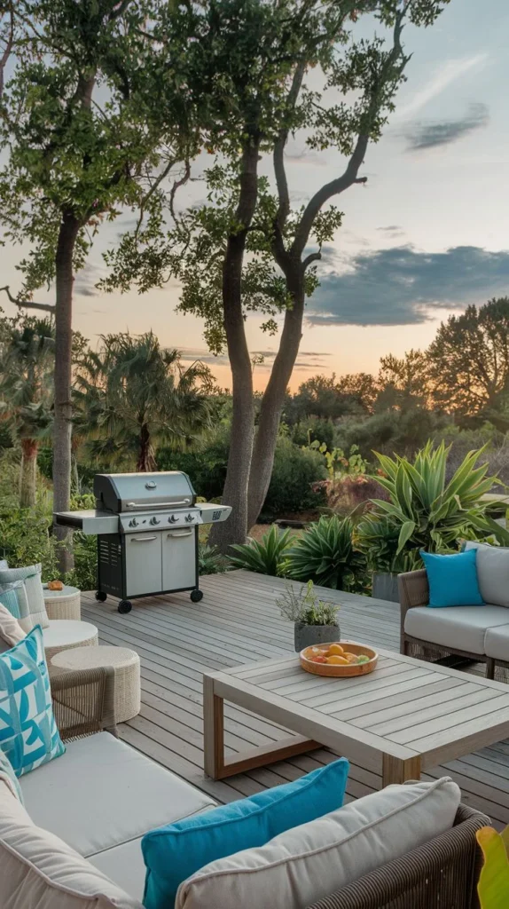 Freestanding Grill on a Lounge-Style Deck
