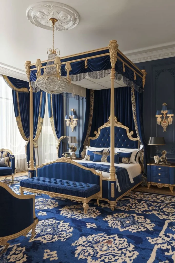 Navy and Gold Velvet Luxury