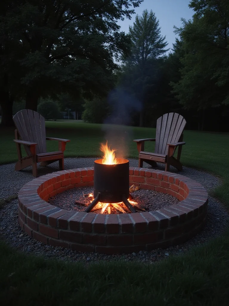 Rustic Brick Firepit