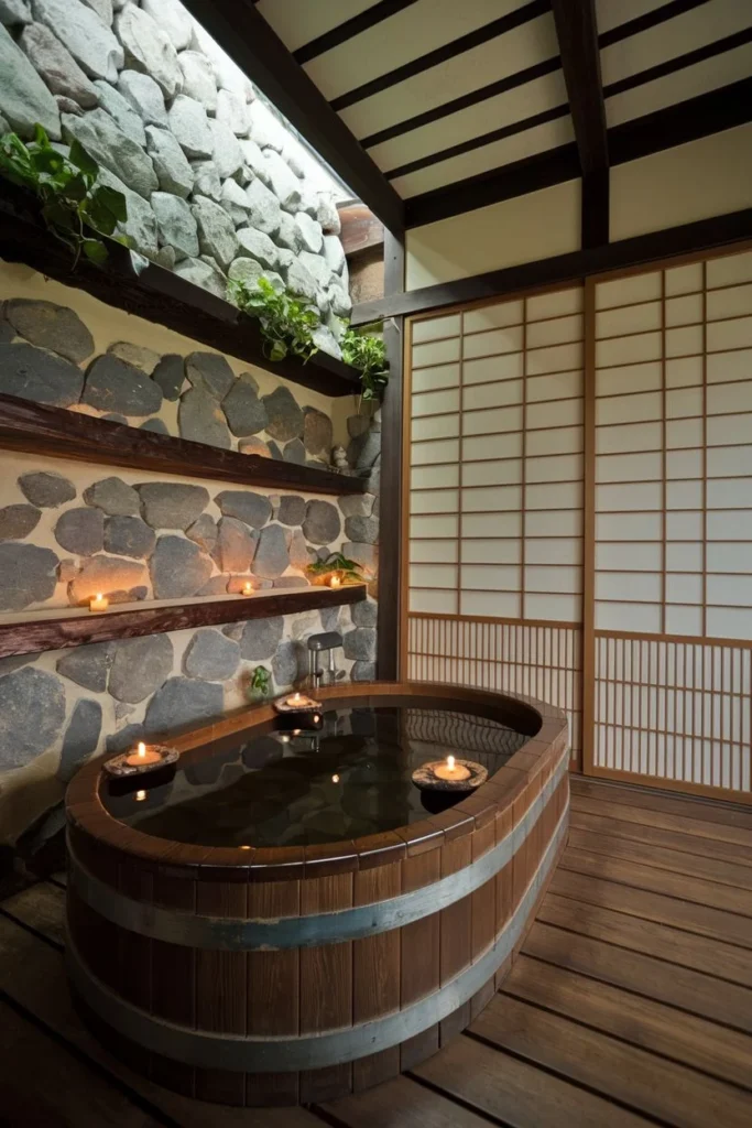 Barrel Tub & Shoji Screens