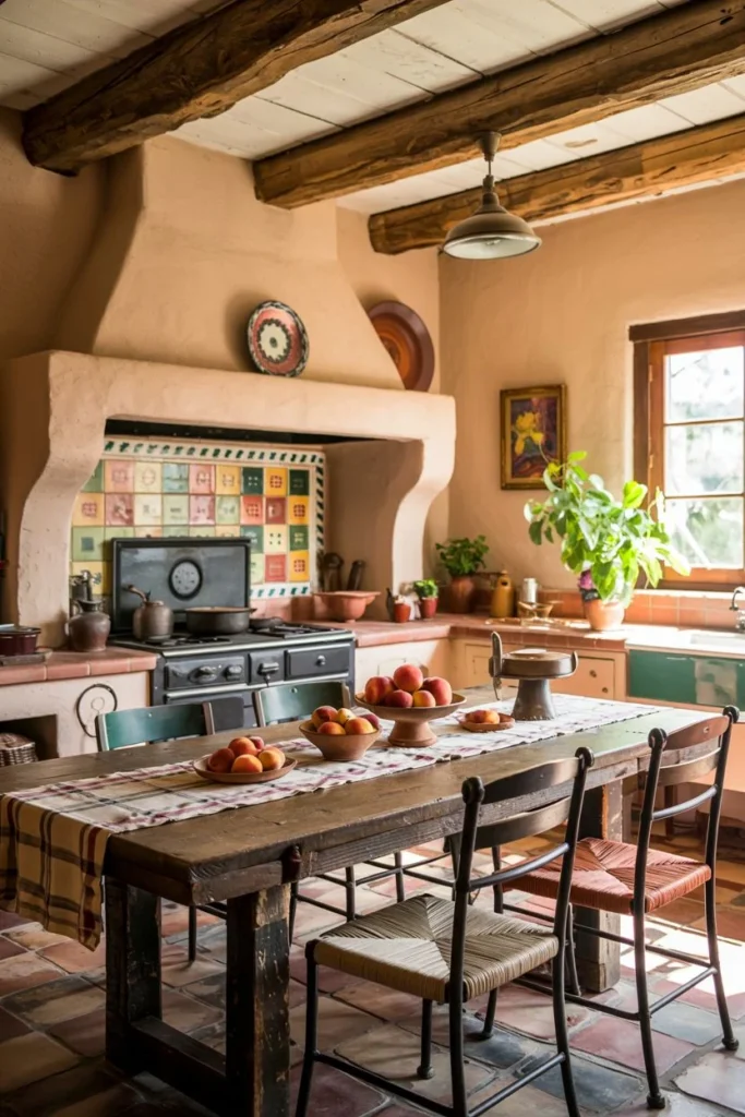 Bold Rustic Table with Warm Accents