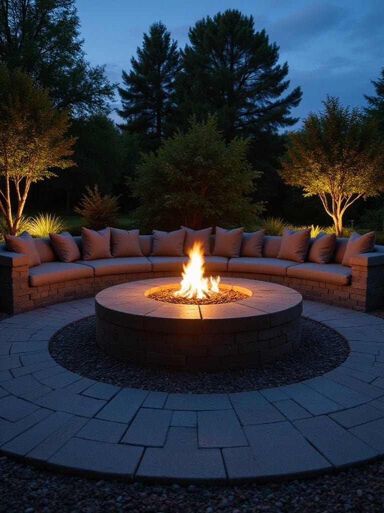 Built-In Firepit with Cozy Seating