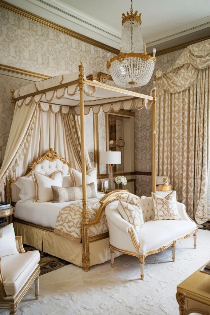 Chic Four-Poster Royal Bedroom