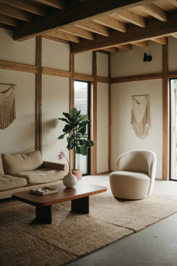 Minimalist Wabi Sabi Living Room Corner