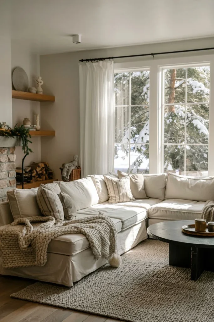 Fireplace-Centered Living Room