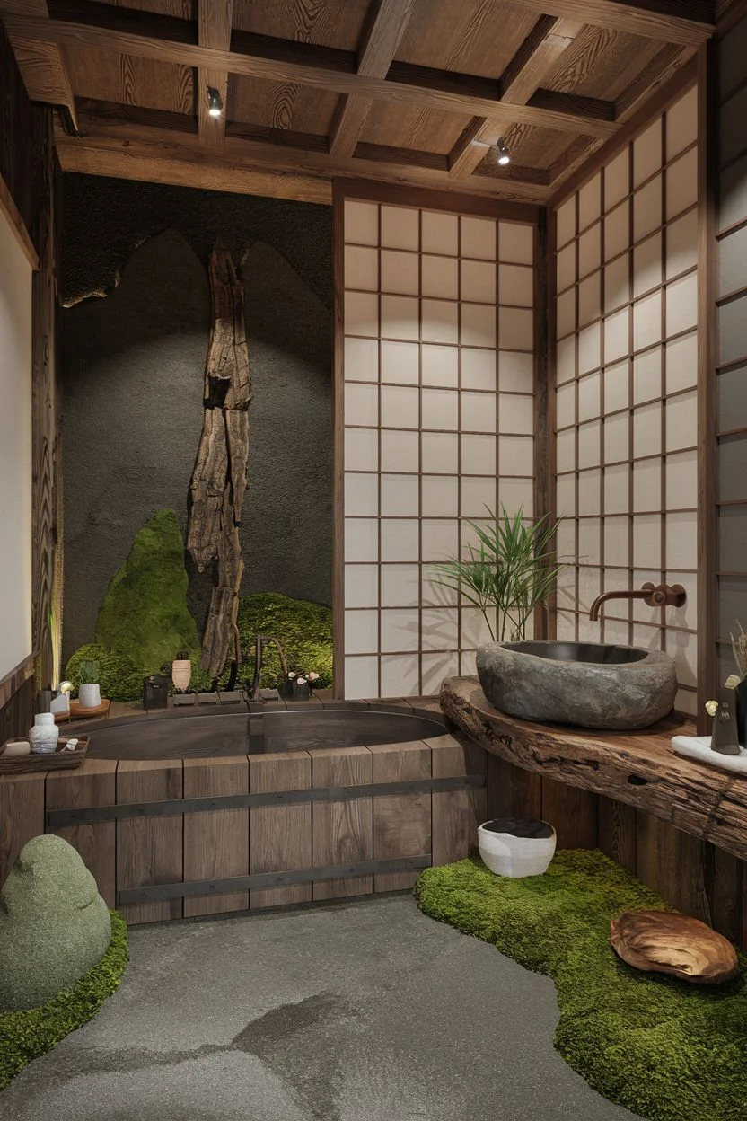 25 Natural & Peaceful Wabi Sabi Bathroom Ideas