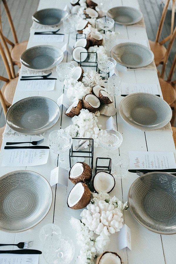Wide view of the dinner setup