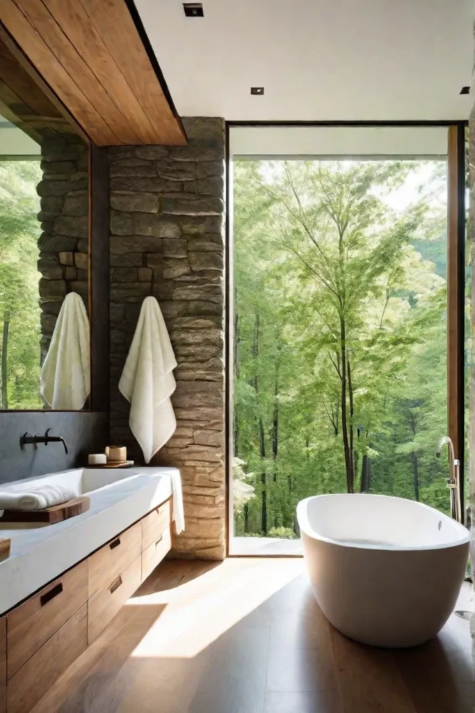 Natural Stone and Wood Accents
